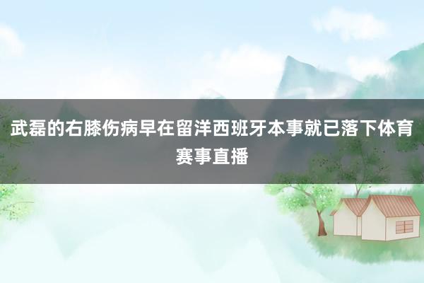 武磊的右膝伤病早在留洋西班牙本事就已落下体育赛事直播