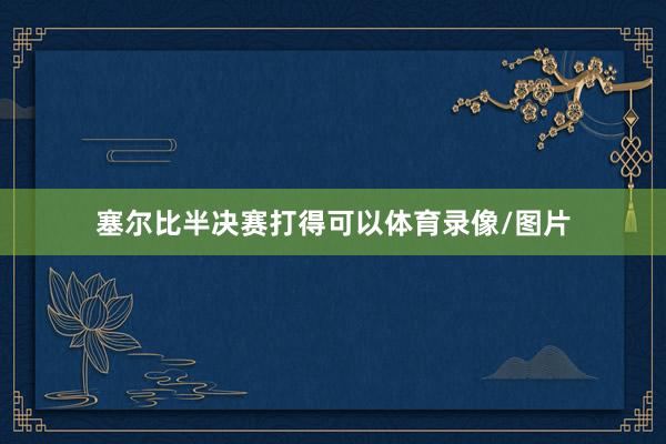塞尔比半决赛打得可以体育录像/图片