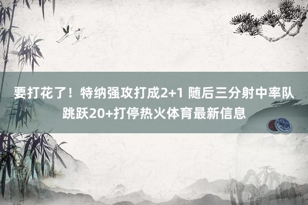 要打花了！特纳强攻打成2+1 随后三分射中率队跳跃20+打停热火体育最新信息