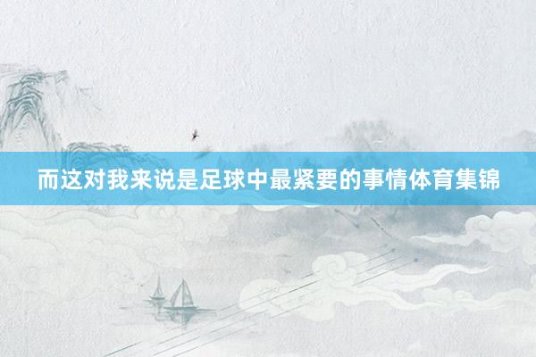 而这对我来说是足球中最紧要的事情体育集锦