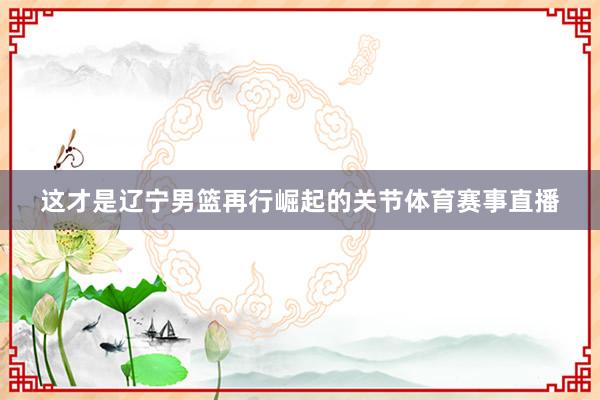 这才是辽宁男篮再行崛起的关节体育赛事直播
