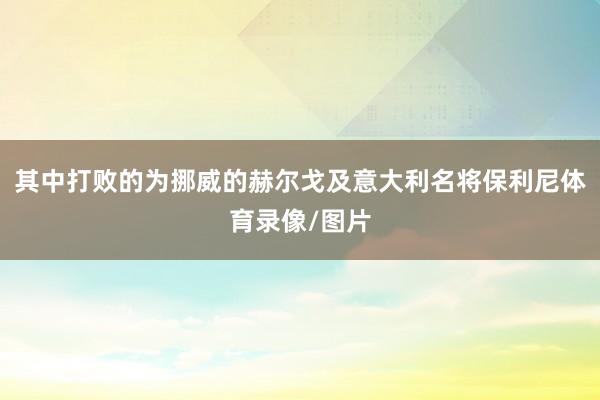 其中打败的为挪威的赫尔戈及意大利名将保利尼体育录像/图片
