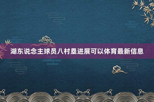 湖东说念主球员八村塁进展可以体育最新信息