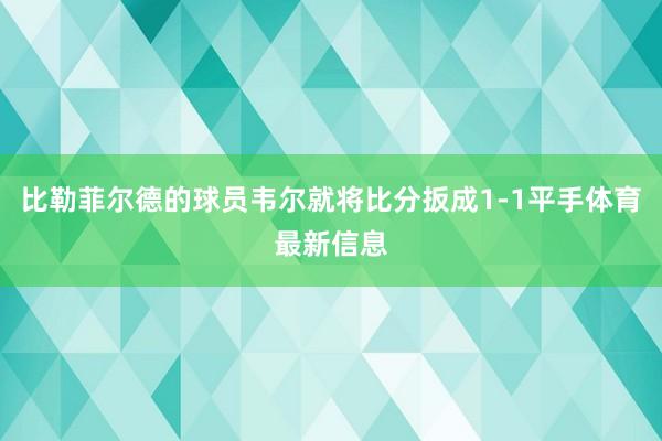 比勒菲尔德的球员韦尔就将比分扳成1-1平手体育最新信息