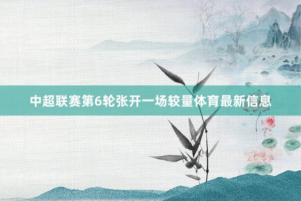 中超联赛第6轮张开一场较量体育最新信息