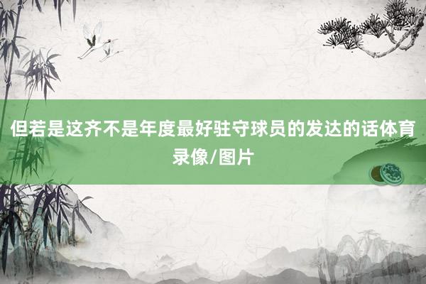 但若是这齐不是年度最好驻守球员的发达的话体育录像/图片