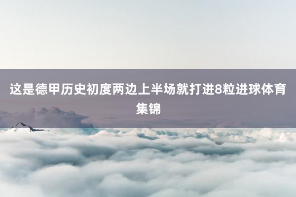 这是德甲历史初度两边上半场就打进8粒进球体育集锦