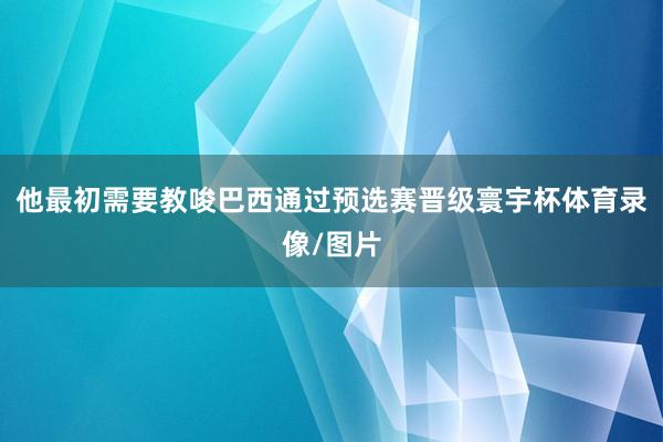 他最初需要教唆巴西通过预选赛晋级寰宇杯体育录像/图片