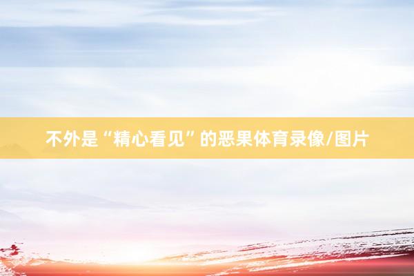 不外是“精心看见”的恶果体育录像/图片