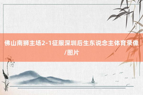 佛山南狮主场2-1征服深圳后生东说念主体育录像/图片