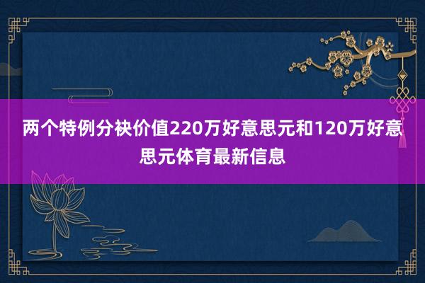 两个特例分袂价值220万好意思元和120万好意思元体育最新信息