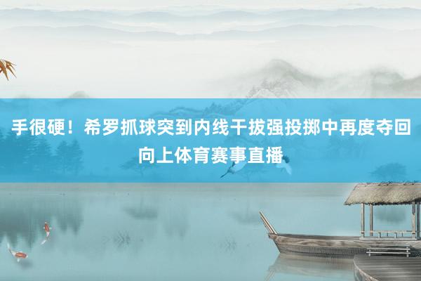 手很硬！希罗抓球突到内线干拔强投掷中再度夺回向上体育赛事直播