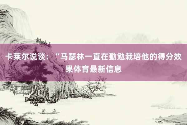 卡莱尔说谈：“马瑟林一直在勤勉栽培他的得分效果体育最新信息